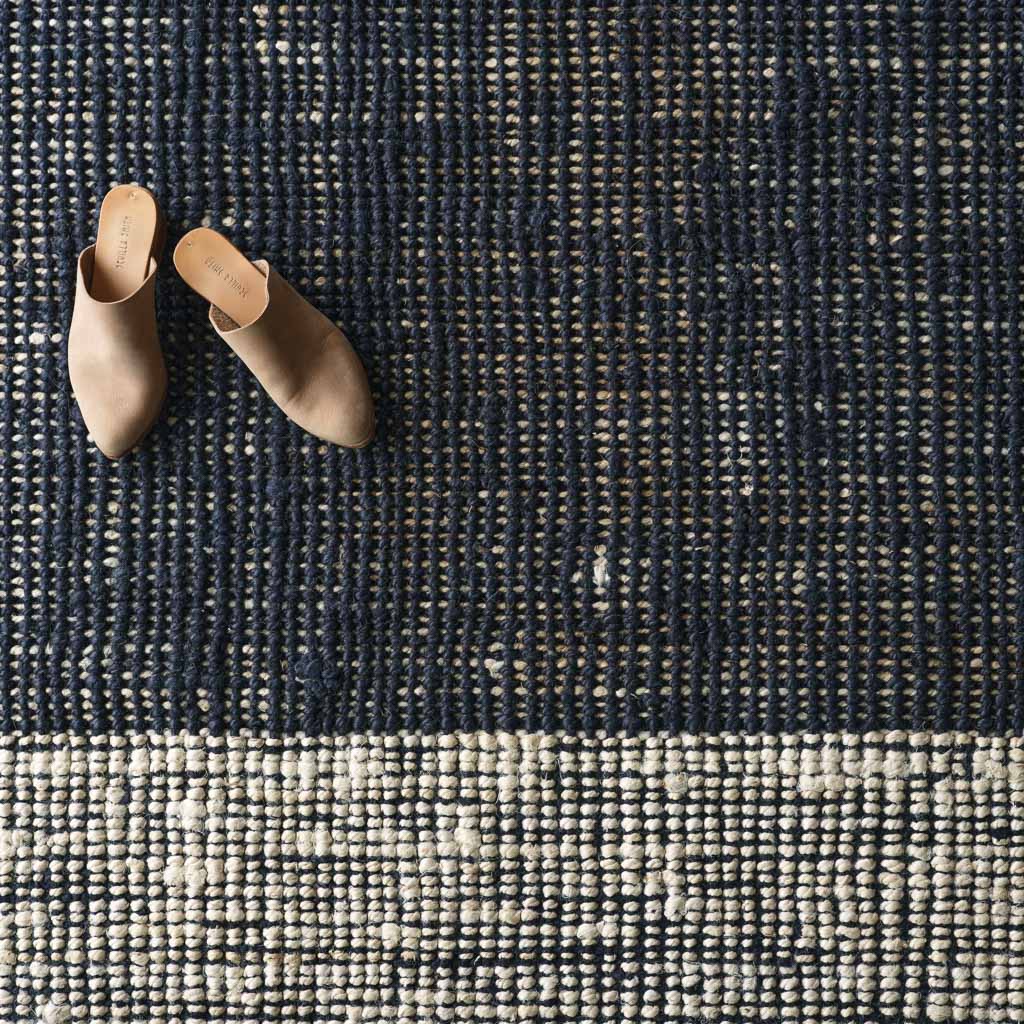Handwoven Rug with Contrast Panel Design | Multiple Sizes Available