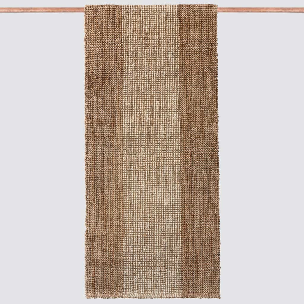 Handwoven Rug with Contrast Panel Design | Multiple Sizes Available