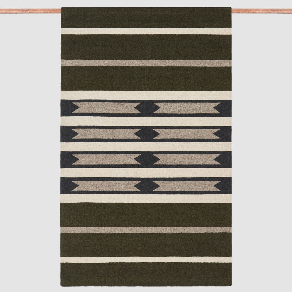 Handwoven Rug with Geometric Stripe Pattern | Multiple Sizes Available