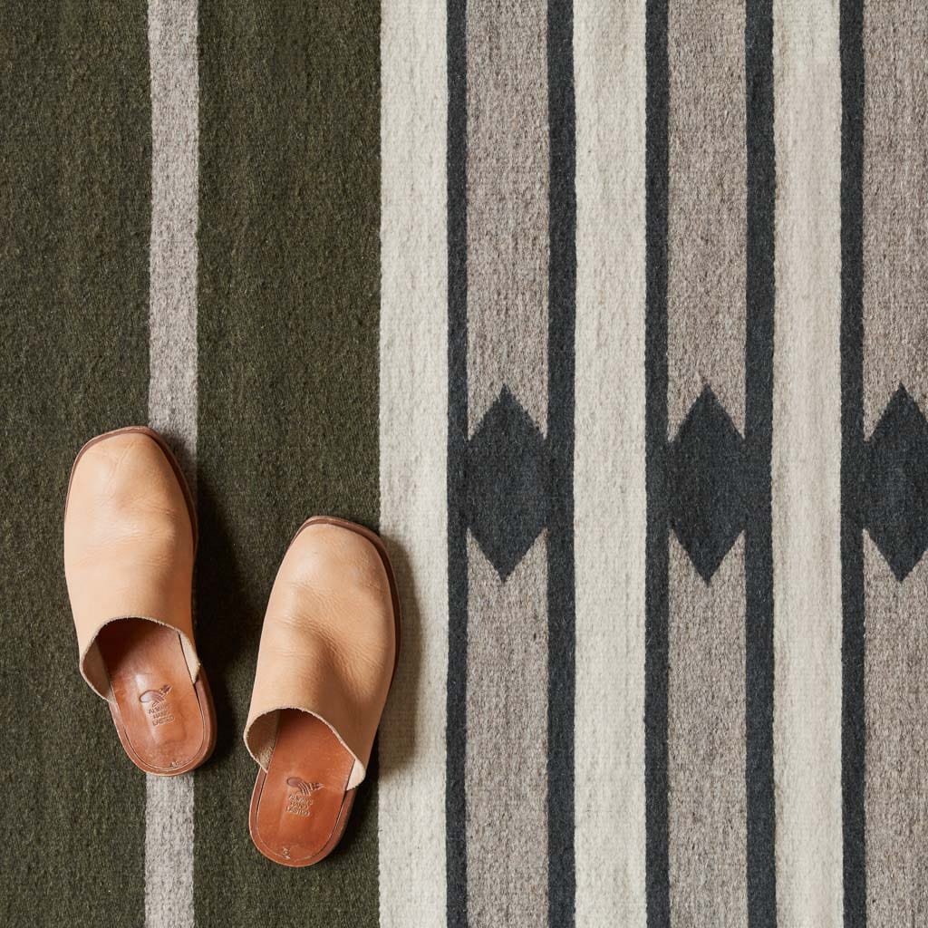 Handwoven Rug with Geometric Stripe Pattern | Multiple Sizes Available