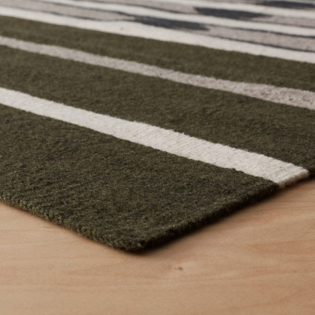 Handwoven Rug with Geometric Stripe Pattern | Multiple Sizes Available