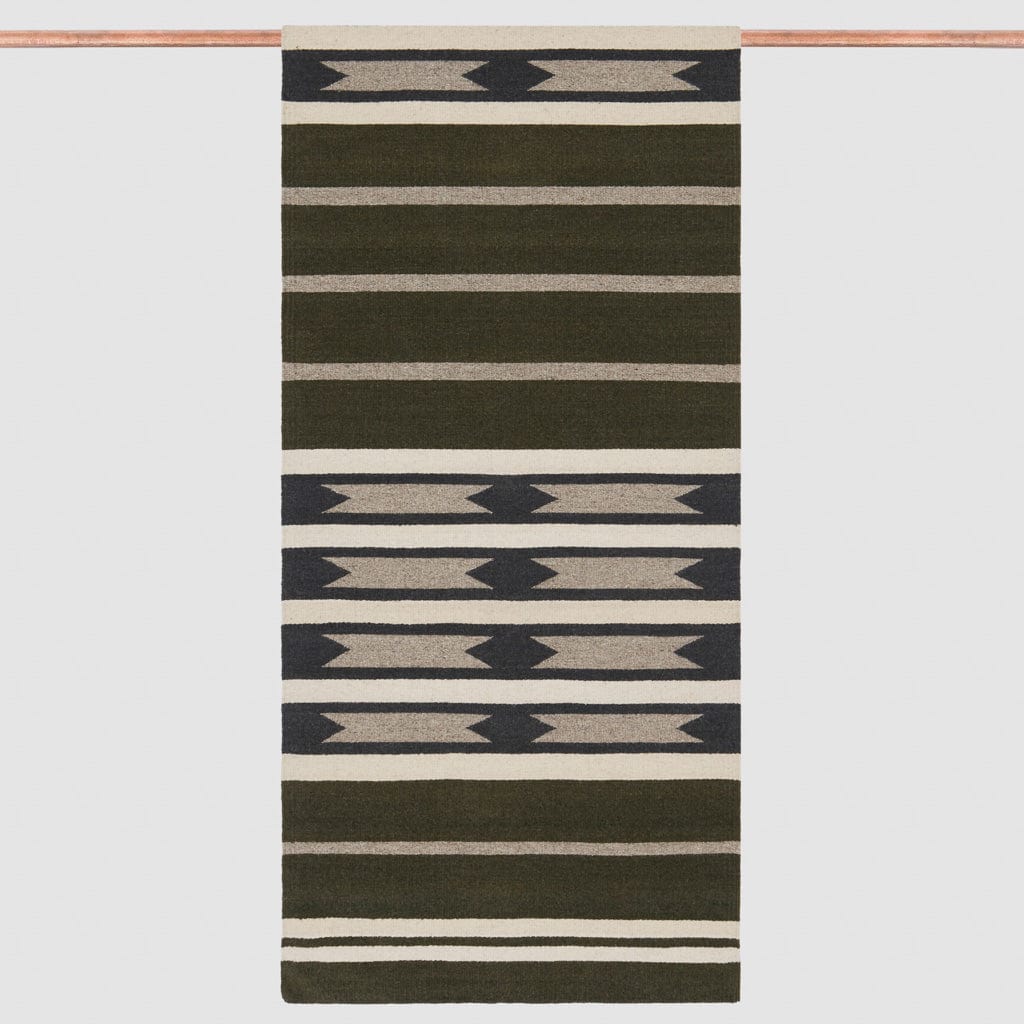 Handwoven Rug with Geometric Stripe Pattern | Multiple Sizes Available