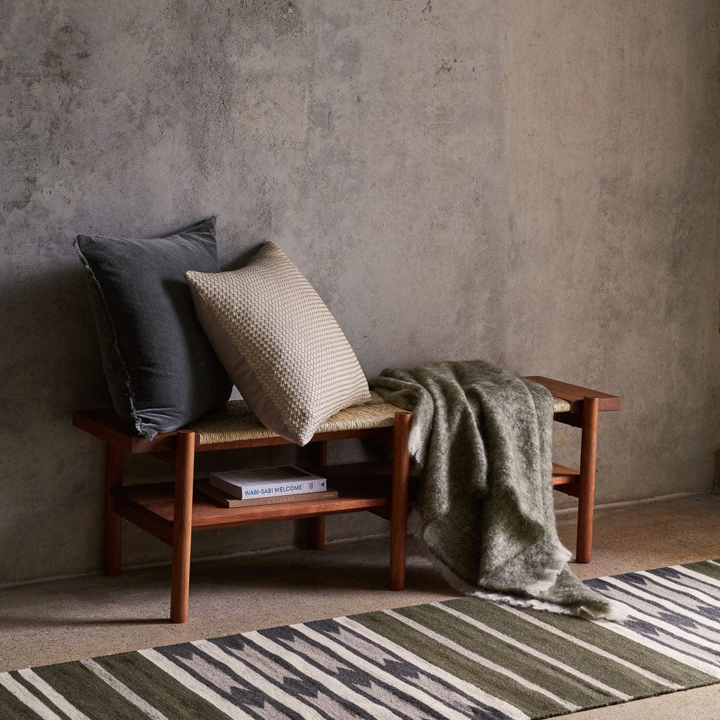 Handwoven Rug with Geometric Stripe Pattern | Multiple Sizes Available