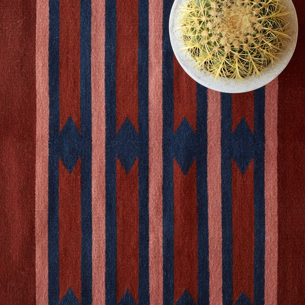 Handwoven Rug with Geometric Stripe Pattern | Multiple Sizes Available