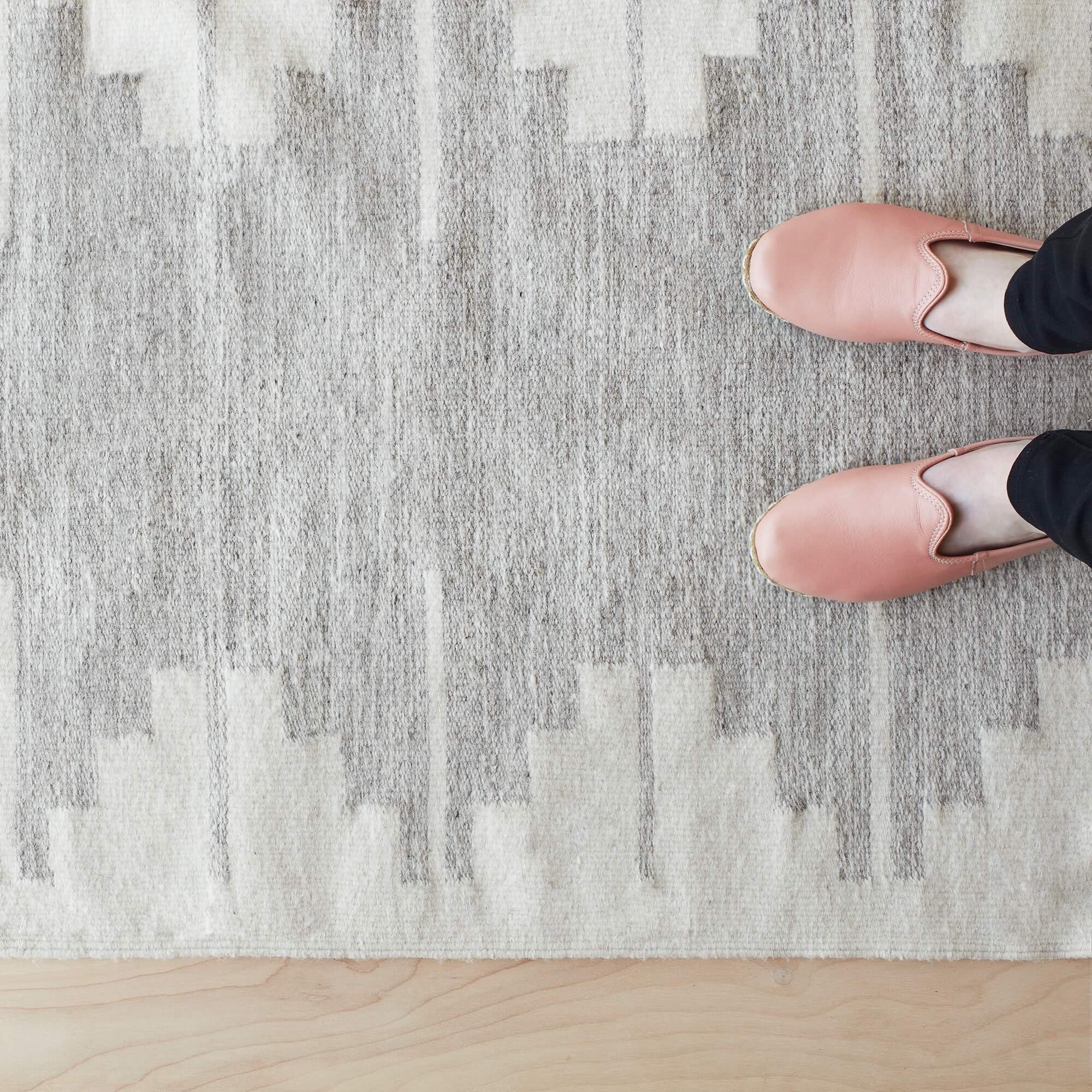 Handwoven Rug with Soft Gradient Geometric Pattern | Multiple Sizes