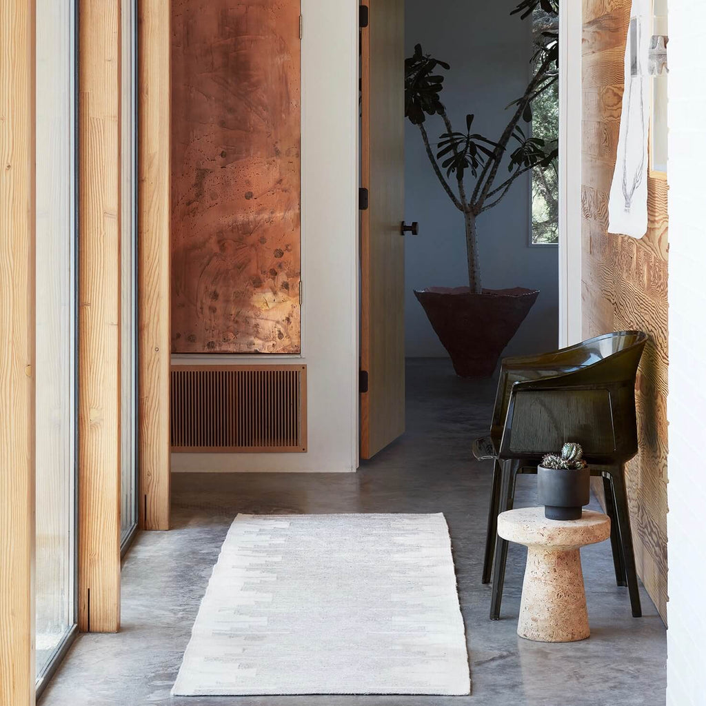 Handwoven Rug with Soft Gradient Geometric Pattern | Multiple Sizes