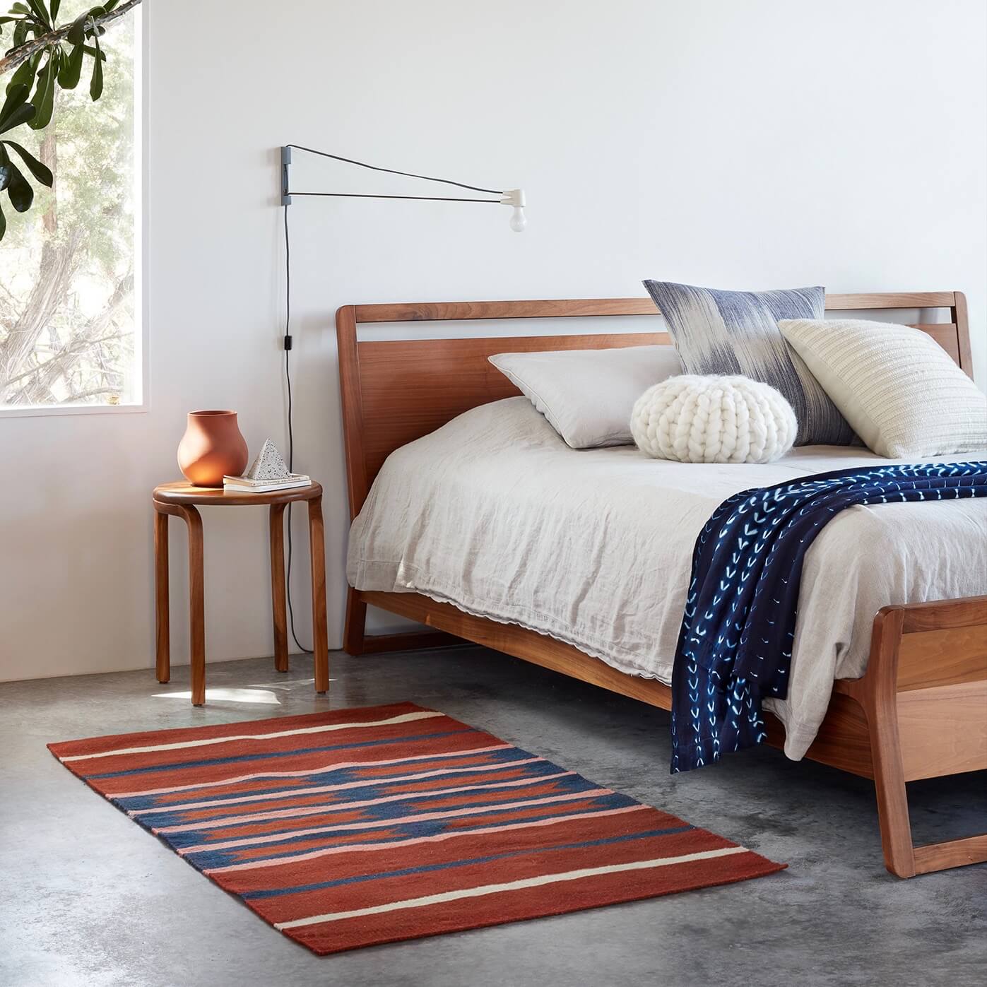 Handwoven Rug with Geometric Stripe Pattern | Multiple Sizes Available