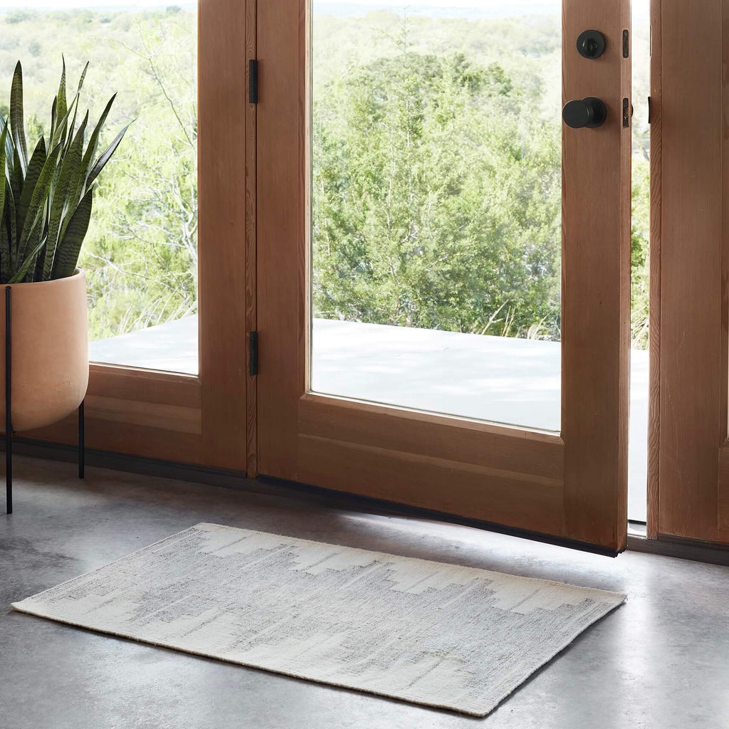 Handwoven Rug with Soft Gradient Geometric Pattern | Multiple Sizes