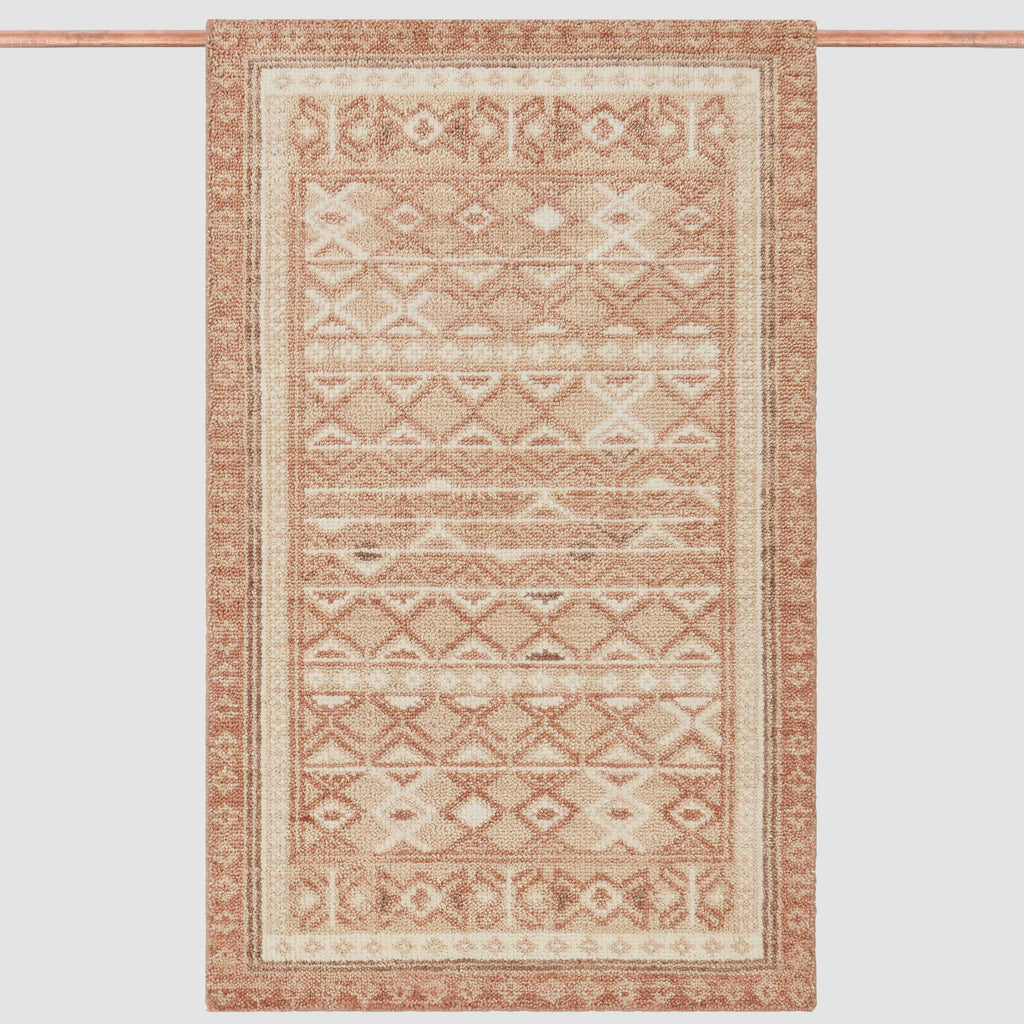Handwoven Rug with Soft Geometric Pattern | Warm Neutral Tone