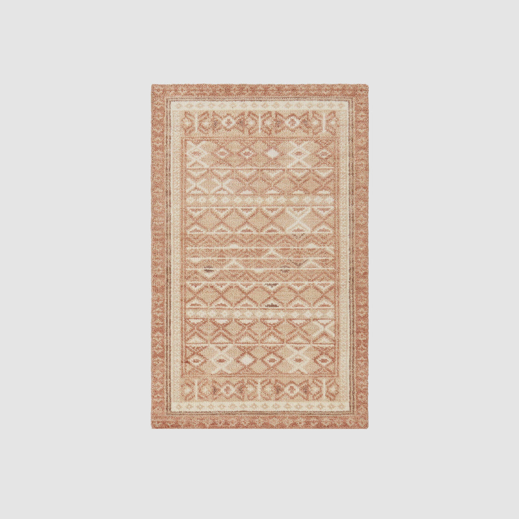 Handwoven Rug with Soft Geometric Pattern | Warm Neutral Tone
