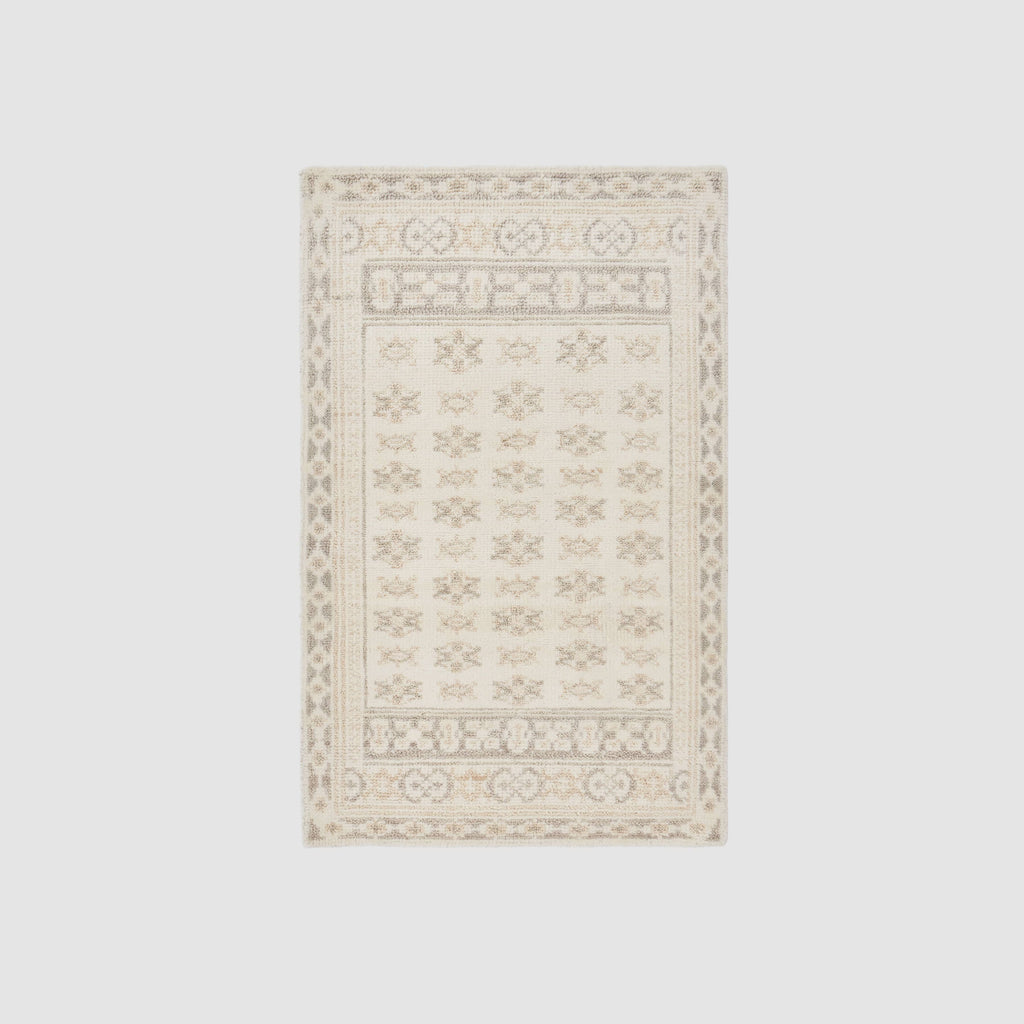 Handwoven Rug with Subtle Raised Pattern | Light Neutral Tone