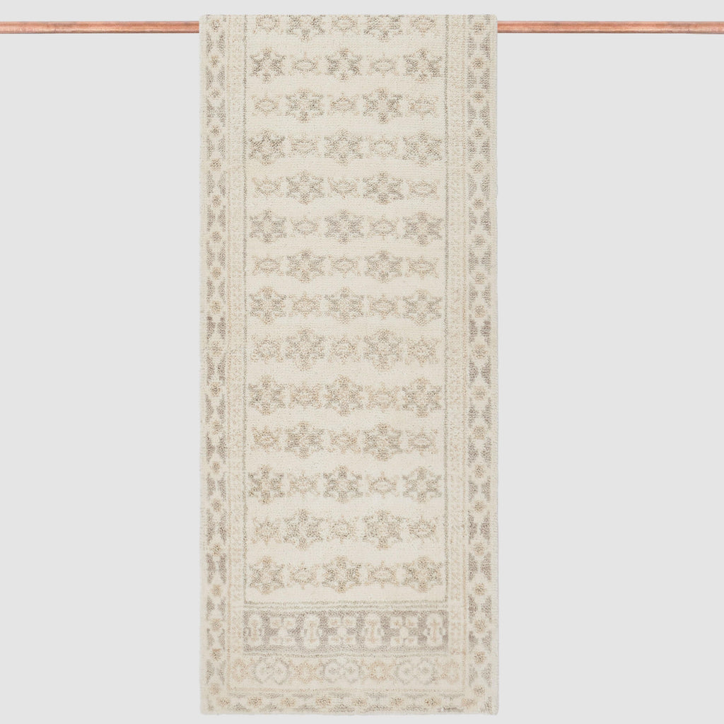 Handwoven Rug with Subtle Raised Pattern | Light Neutral Tone
