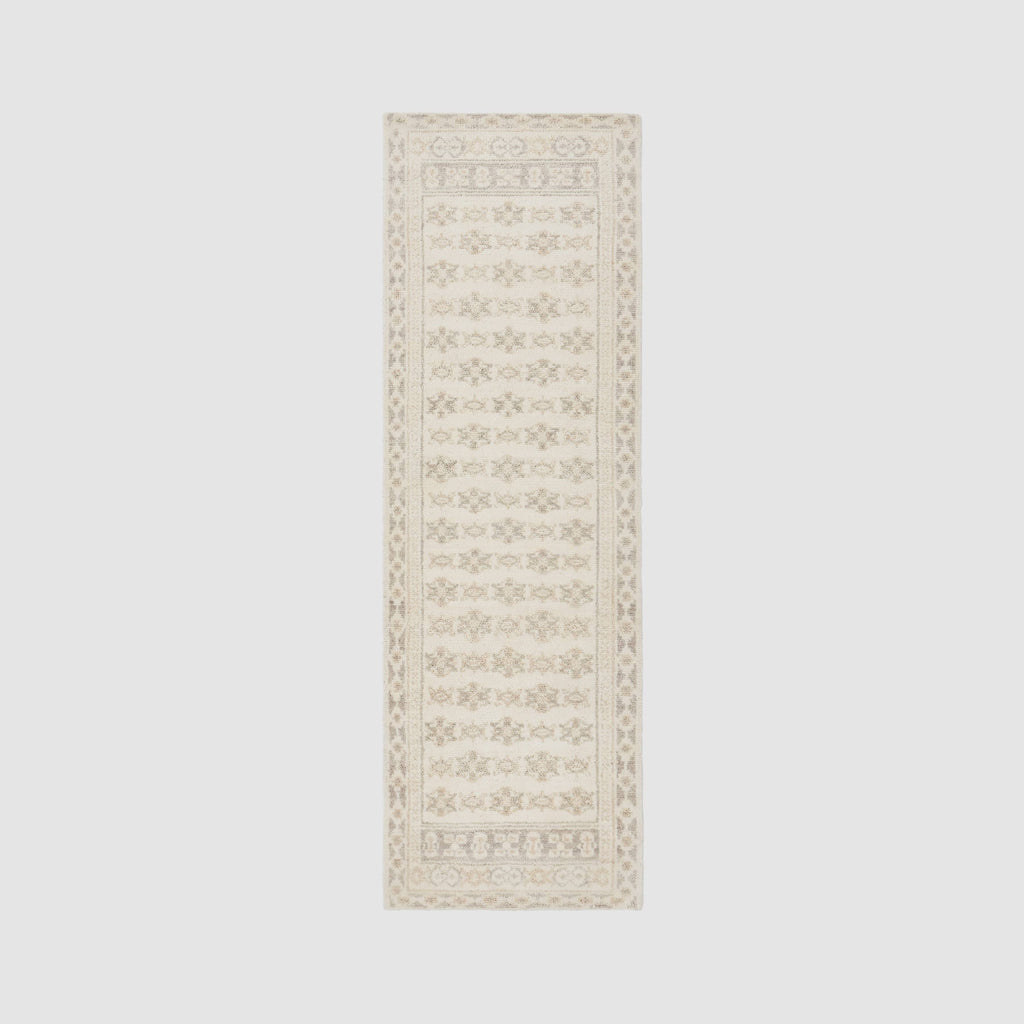 Handwoven Rug with Subtle Raised Pattern | Light Neutral Tone