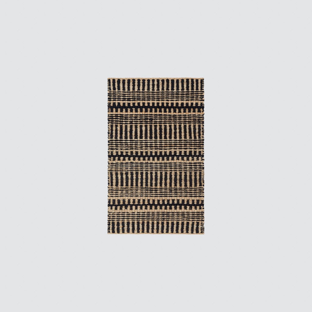 Handwoven Rug with Bold Horizontal Stripe Texture | Multiple Sizes
