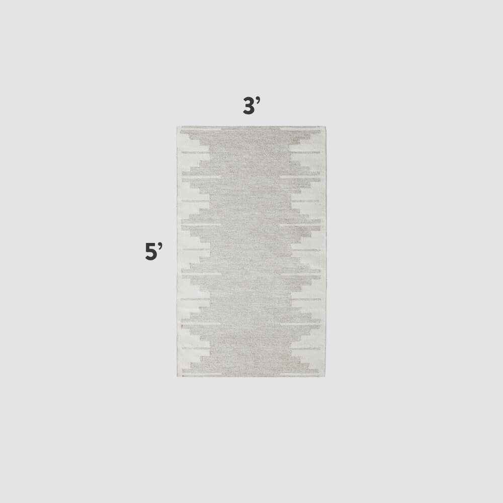 Handwoven Rug with Soft Gradient Geometric Pattern | Multiple Sizes