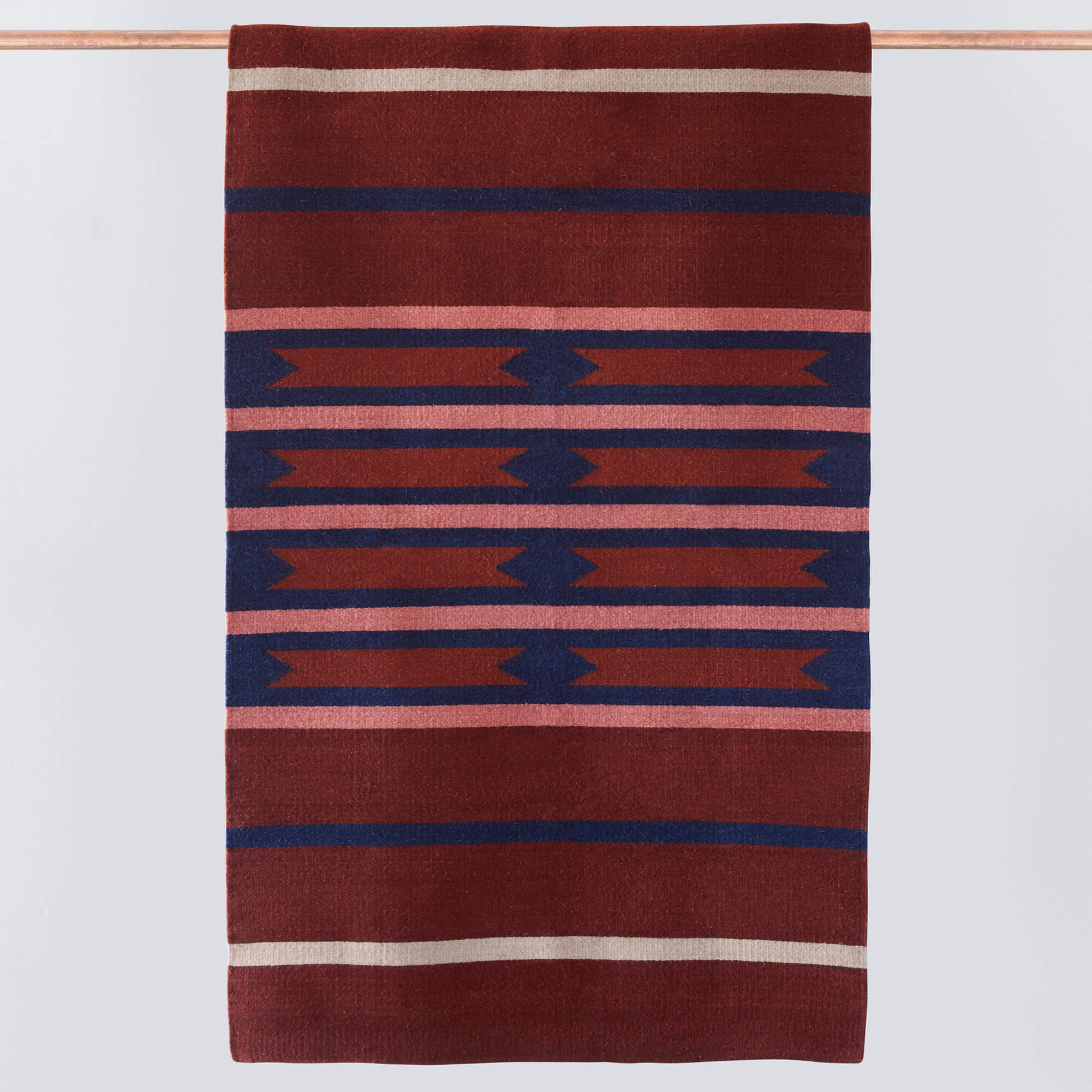 Handwoven Rug with Geometric Stripe Pattern | Multiple Sizes Available