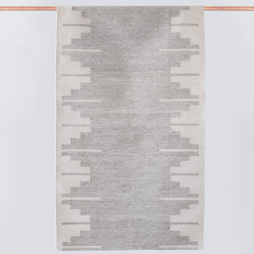 Handwoven Rug with Soft Gradient Geometric Pattern | Multiple Sizes